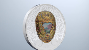 1000 Togrog Argent BE 2026 colorisée - Œuf de Fabergé Pierre le Grand