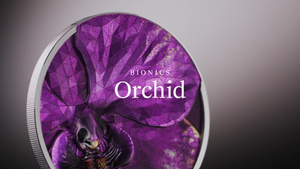 5 Dollars Argent BE 2026 colorisée - Bionique Orchidée